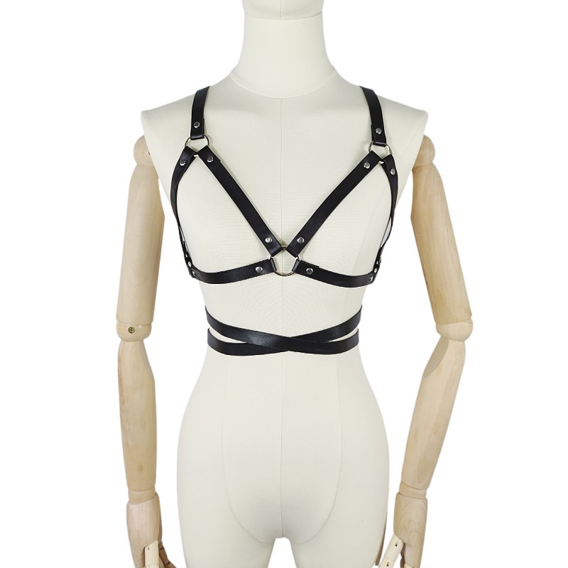MF183--Sexy women's leather bondage clothes nightclub party sex props