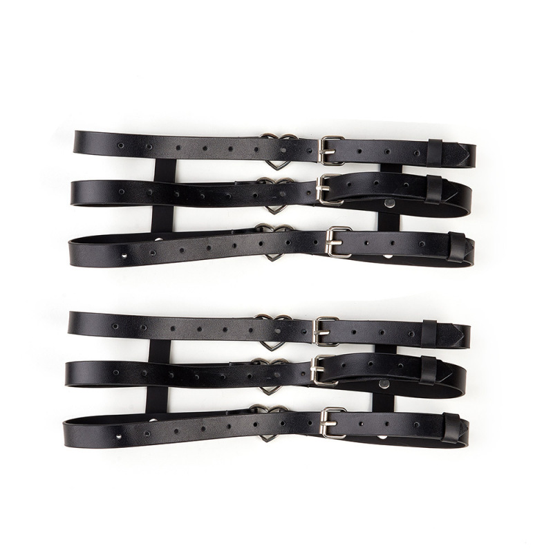 MF117--Hot-selling fashion street photos with leather wear leggings heart jewelry black women's sexy accessories