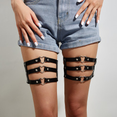 MF117--Hot-selling fashion street photos with leather wear leggings heart jewelry black women's sexy accessories