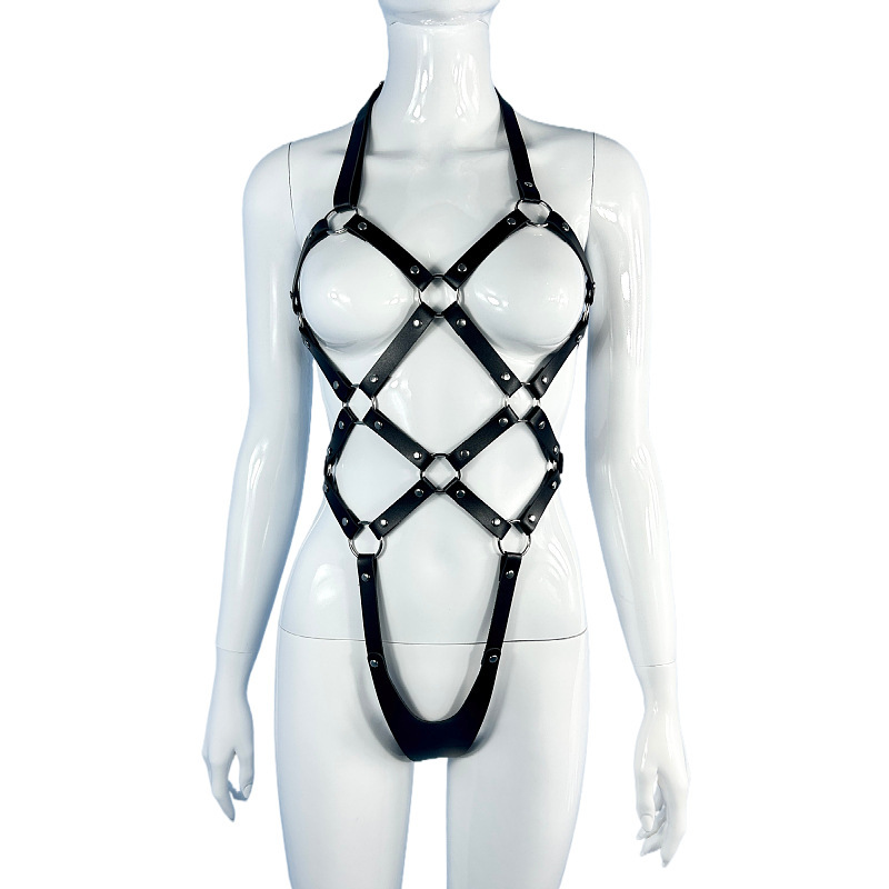 MF226--Sex body chain leather sex bondage clothing