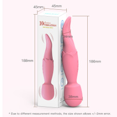 MY-2320--Double head AV stick Tongue lick vibrator female masturbator