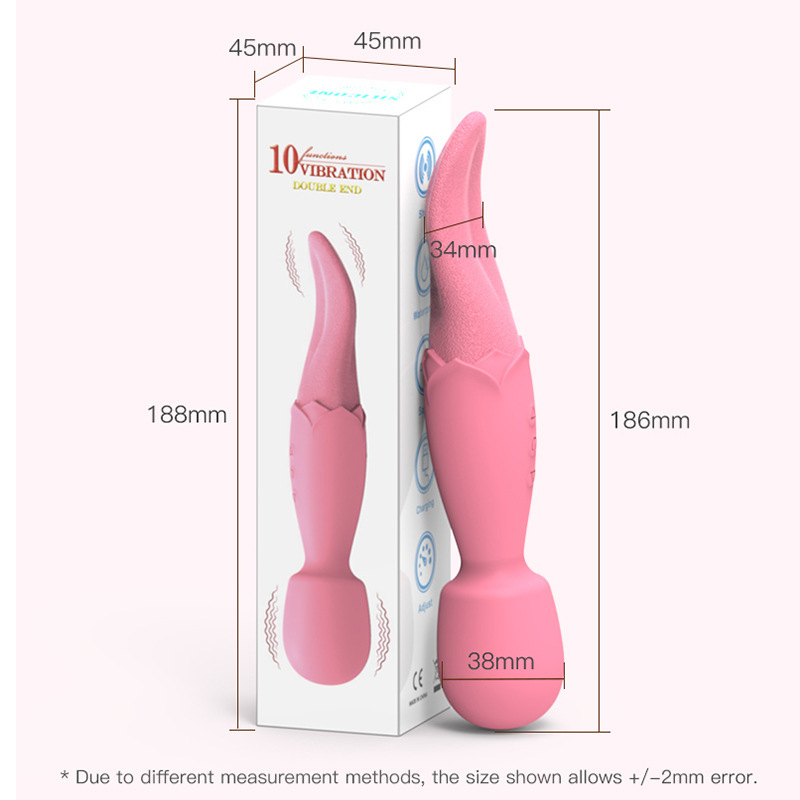 MY-2320--Double head AV stick Tongue lick vibrator female masturbator