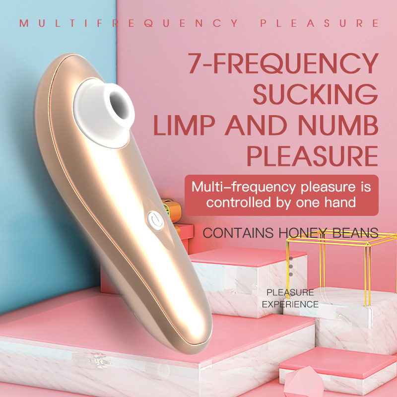 MY-2705--Female silicone 7 frequency sucking honey bean tease suction sex masturbation massage stick battery