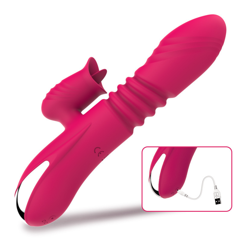 MY-2205--New silicone expansion stick warm tongue lick vibrator