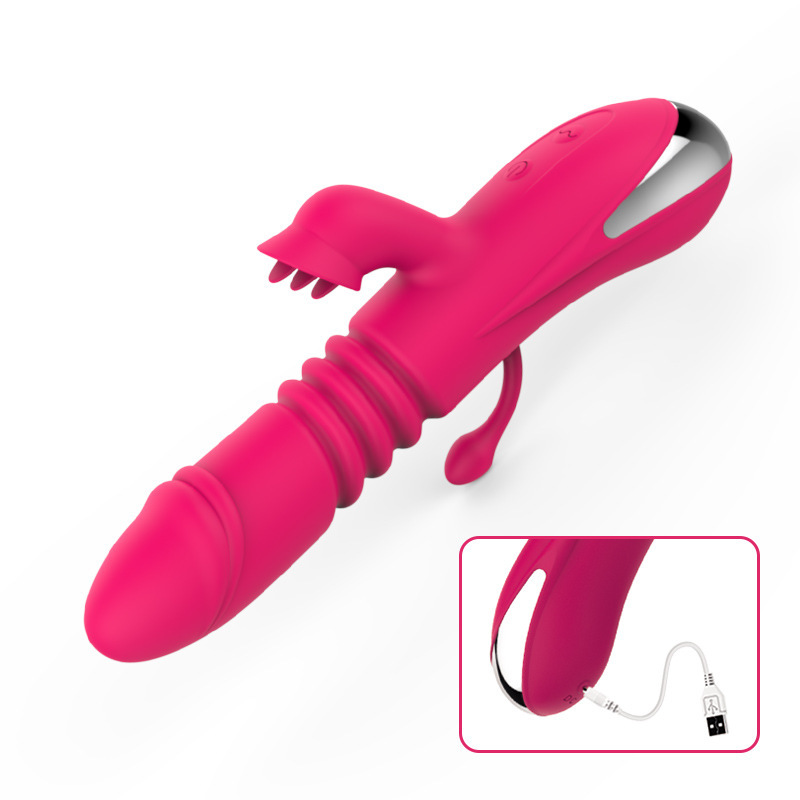 MY-2206--New silicone rechargeable heating expansion stick female masturbation tongue lick vibrator
