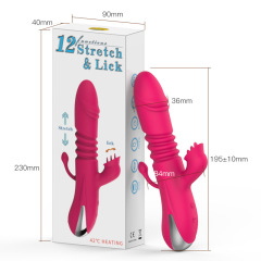 MY-2206--New silicone rechargeable heating expansion stick female masturbation tongue lick vibrator