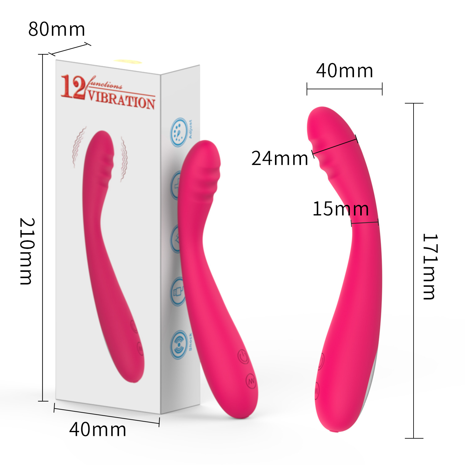 MY-2116--New silicone charging vibrating AV stick female masturbation massage