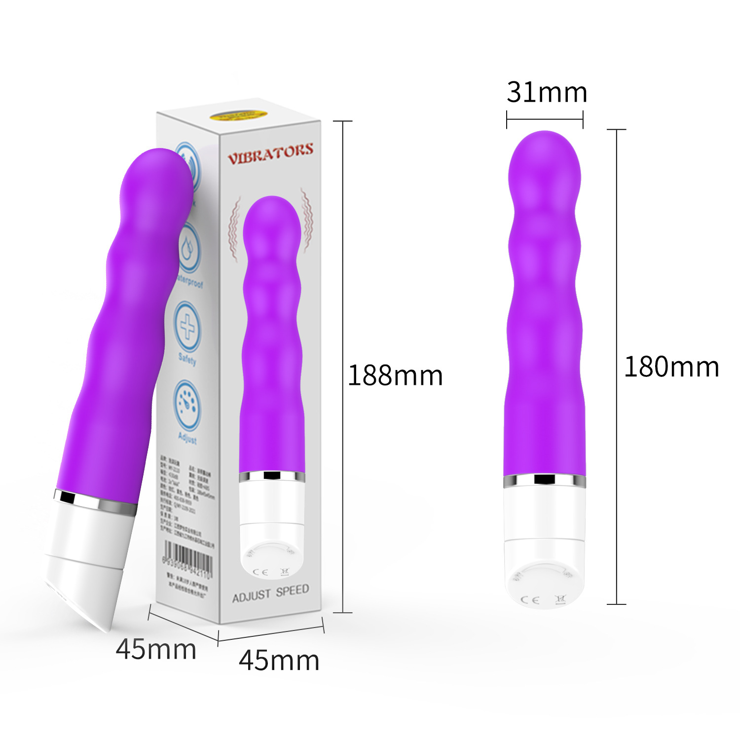 MY-2110--Single shock silicone AV stick female masturbator battery