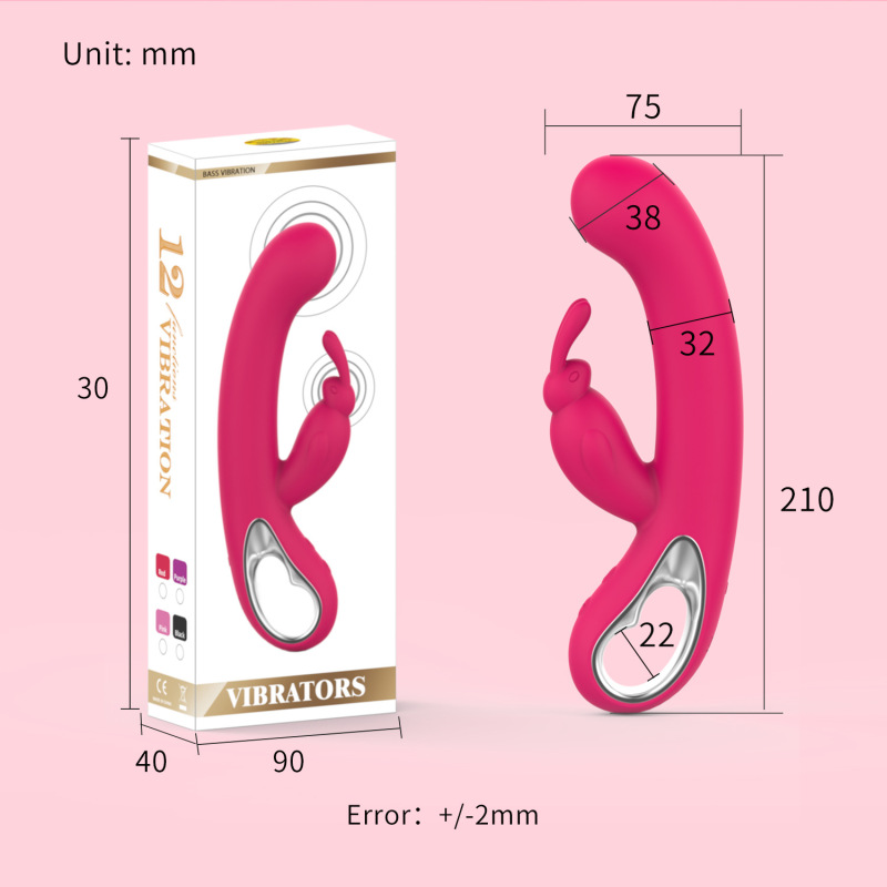 MY-2103--Silicone rabbit vibrator female masturbation double head vibration