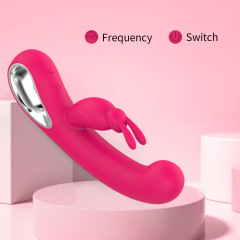 MY-2103--Silicone rabbit vibrator female masturbation double head vibration
