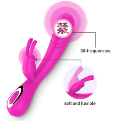 MY-861--New two-headed rabbit silicone vibrator