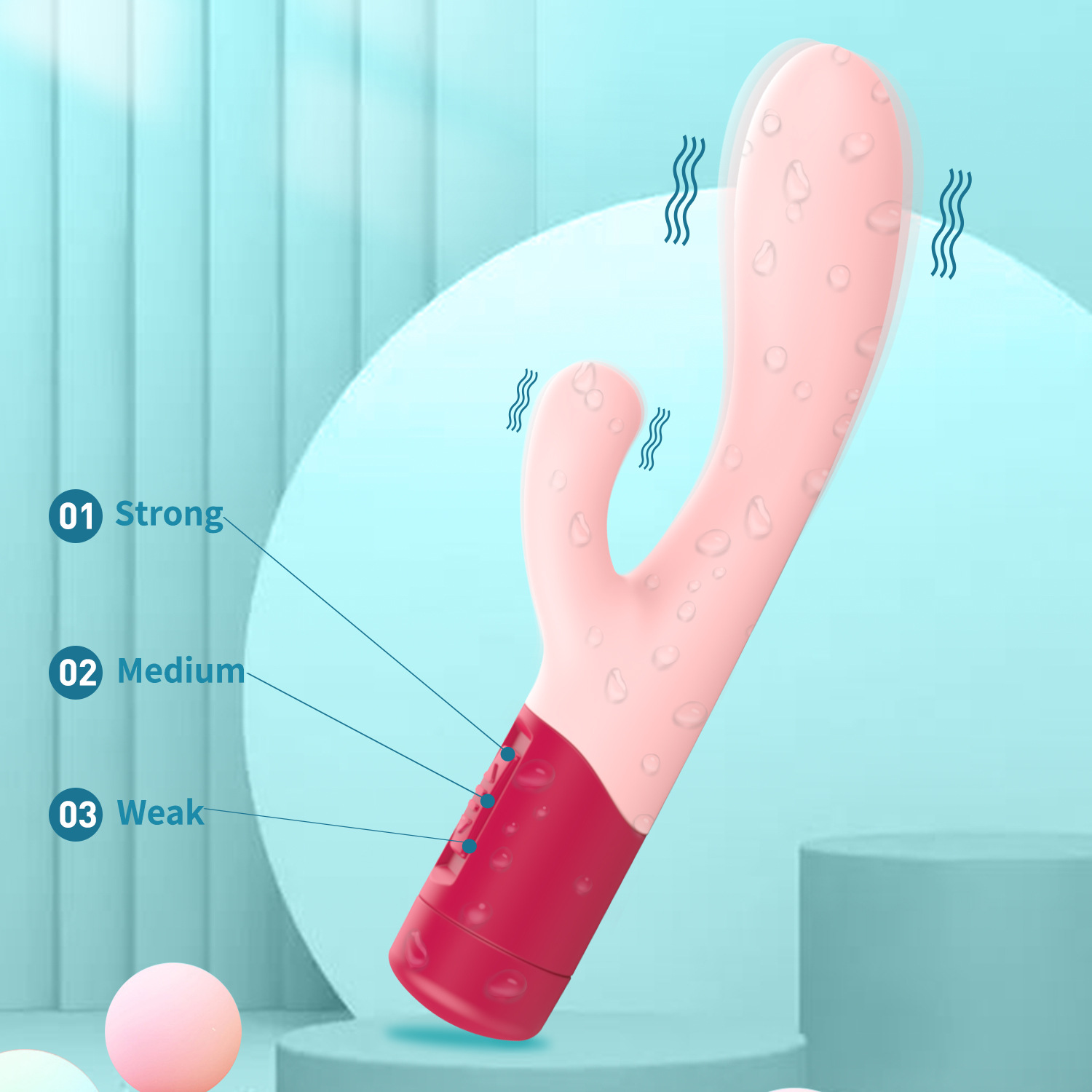 MY-2101--New silicone vibrator 3 frequency vibration female masturbation battery