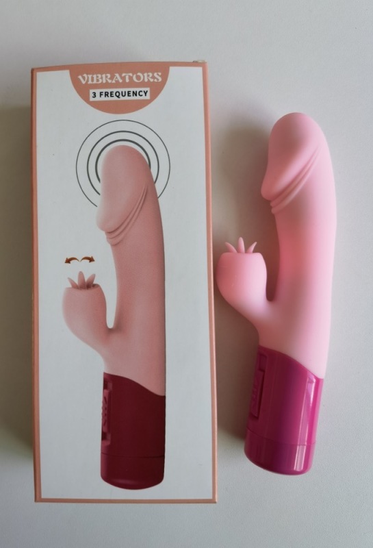 MY-2102--Silicone vibrator three-frequency vibrating tongue licking female masturbator battery