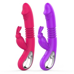 MY-2201--Silicone retractable heating stick rabbit vibrator female masturbator