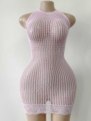 TZ103--New neck strap sexy hot drill one-piece mesh dress bag hip skirt