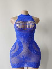TZ73--Women's hot diamond sparkly sexy underwear high neck net