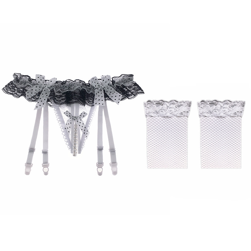 2083--Pearl open sexy garter stockings mesh stockings