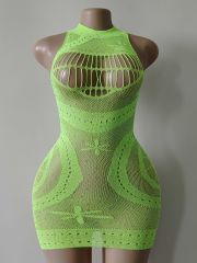 TZ73--Women's hot diamond sparkly sexy underwear high neck net