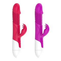 MY-2052--New silicone massage stick female masturbation device tongue licking retractable heating vibrator