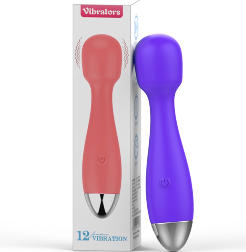 MY-2076--New 12-frequency single head silicone AV vibrator