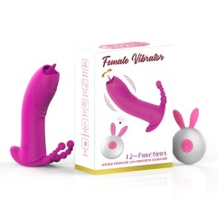 MY-2044--Cute rabbit invisible wear jumping egg wireless remote control tongue licking vibrator