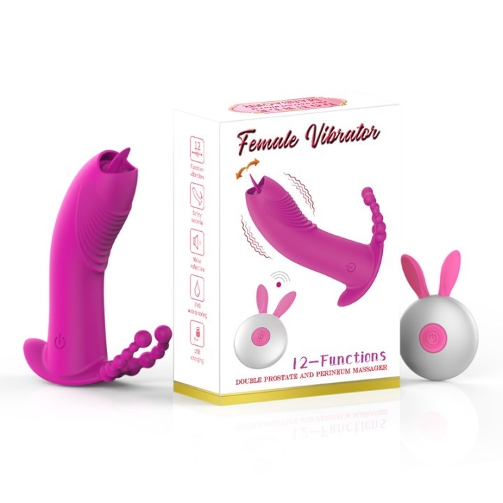 MY-2044--Cute rabbit invisible wear jumping egg wireless remote control tongue licking vibrator