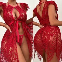 W5850--Sexy lingerie sexy women's lace see-through nightgown sexy suit