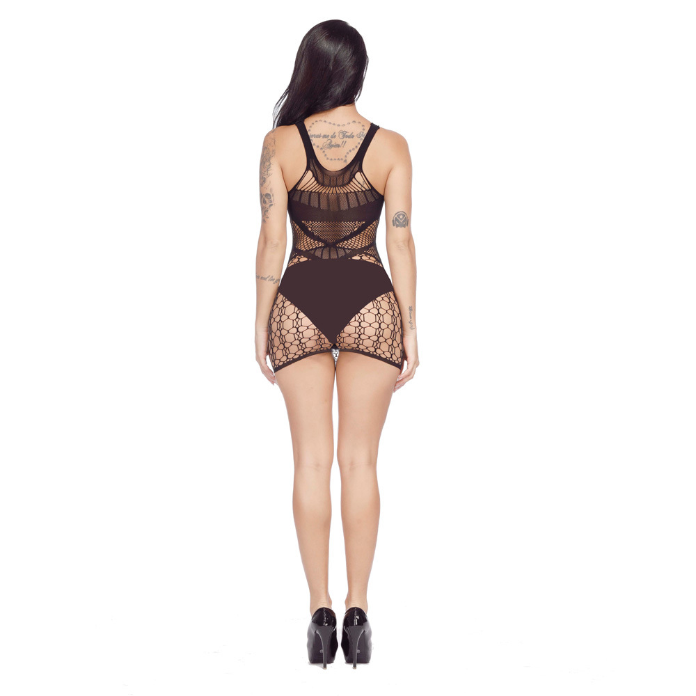w307--Jacquard see-through mesh sling hip skirt