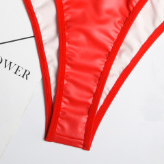 SD0005-New Christmas jumpsuit, real fur PU splicing red hot carnival sexy jumpsuit