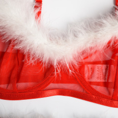 SD0002-INS Christmas and New Year sexy lingerie set, plush mesh splicing carnival party ladies sexy wear