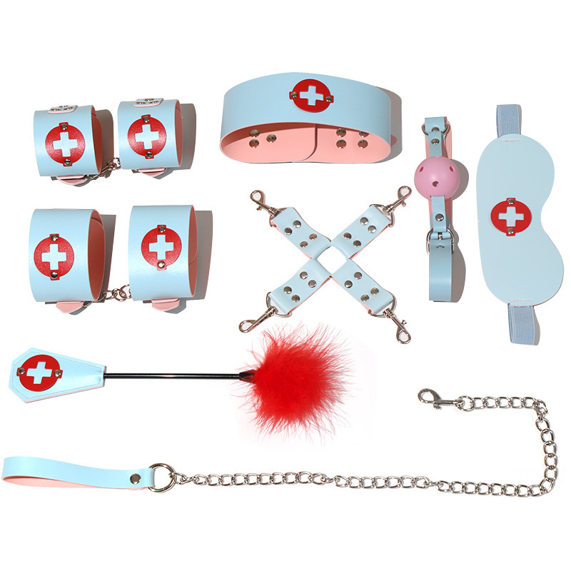SS2050--SM nurse eight-piece couple sex toy set, props, handcuffs, mouth gags, alternative adult sex toys