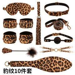 SS2038--Adult products couple sex toys SM props binding handcuffs oral ball alternative bed bondage 10-piece set