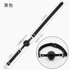 SS2002--SM oral ball leather silicone oral plug couple's fun alternative sex toy