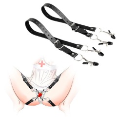 SS2046--Sex toys for women, leather leg bindings, breast clips, sm alternative toys