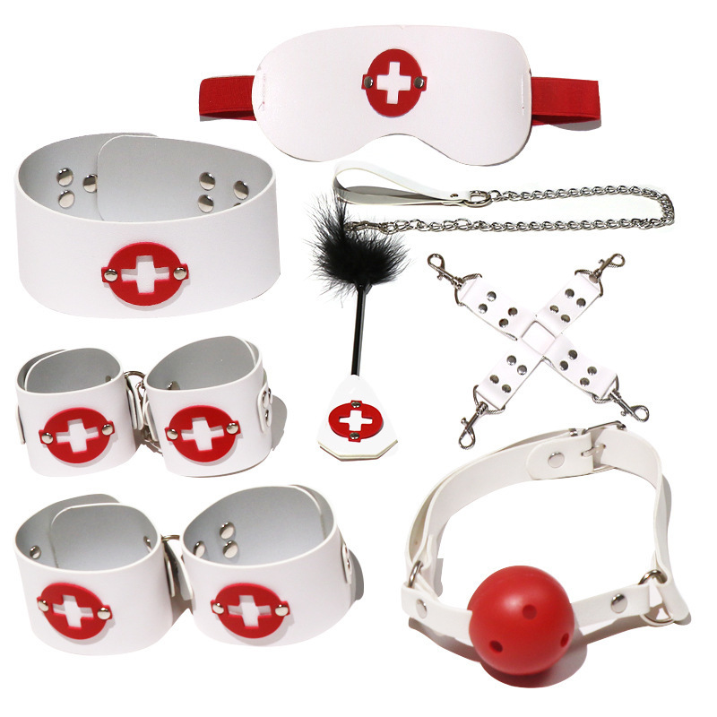 SS2050--SM nurse eight-piece couple sex toy set, props, handcuffs, mouth gags, alternative adult sex toys