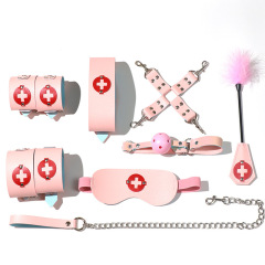 SS2050--SM nurse eight-piece couple sex toy set, props, handcuffs, mouth gags, alternative adult sex toys