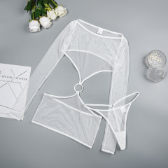 Z3442A-European and American cross-border comfortable see-through mesh design sexy lingerie two-piece set for hot girls