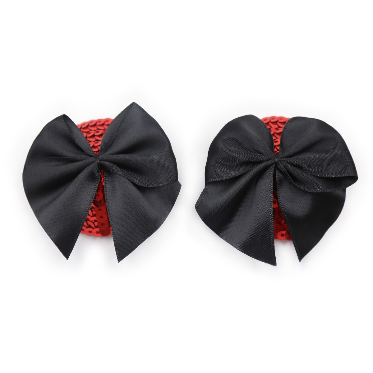 202000063--Flirting jewelry bra red bow nipple black round silicon anti-exposure sexy breast patch