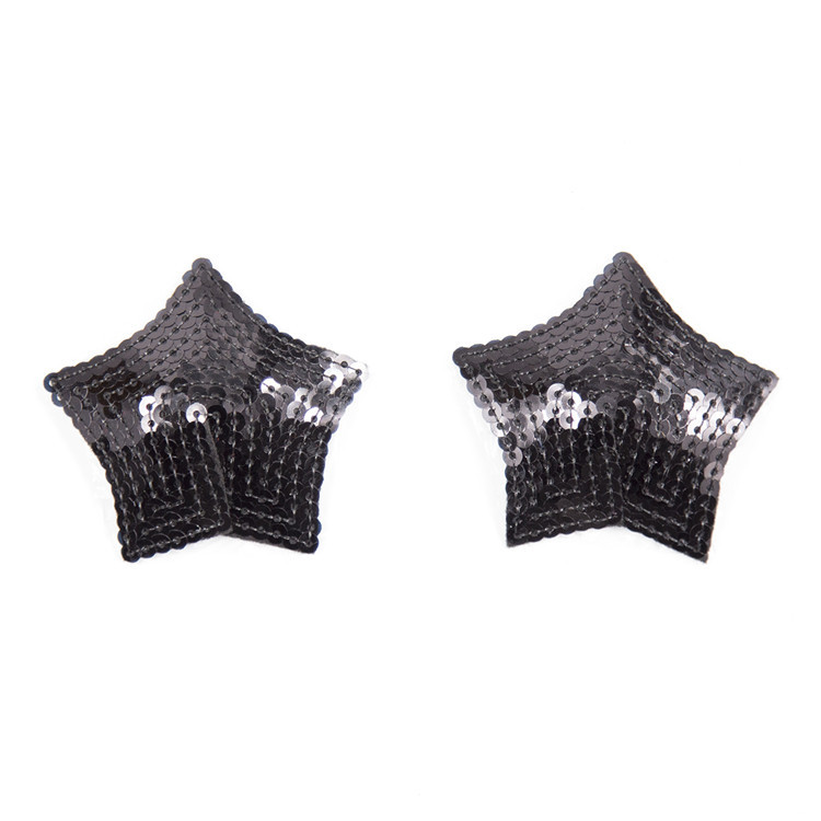 202401007--Sequin breast patch, loose shot bondage five-pointed star erotic breast patch