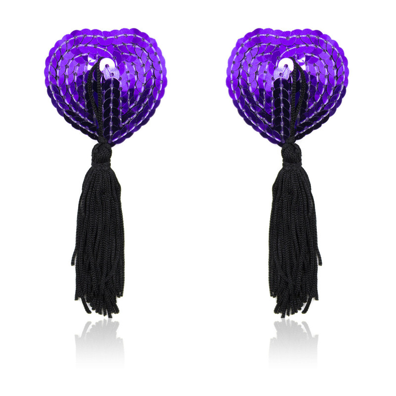 202002001--Interesting tassel heart-shaped nipple patch sequin prop breast patch breast ornament invisible nipple patch