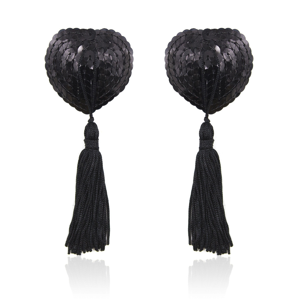 202002001--Interesting tassel heart-shaped nipple patch sequin prop breast patch breast ornament invisible nipple patch