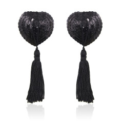 202002001--Interesting tassel heart-shaped nipple patch sequin prop breast patch breast ornament invisible nipple patch