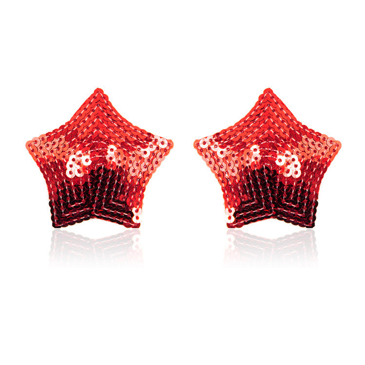 202401007--Sequin breast patch, loose shot bondage five-pointed star erotic breast patch