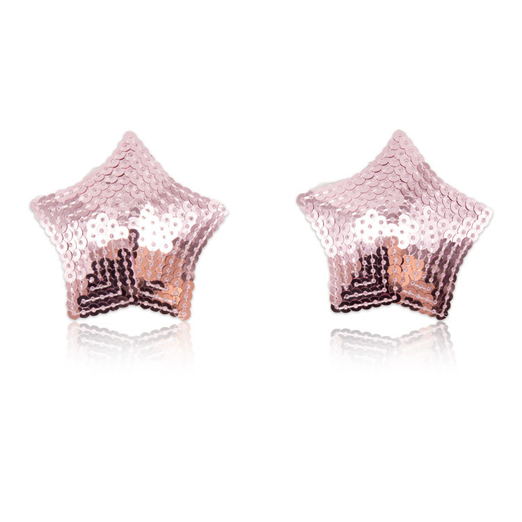 202401007--Sequin breast patch, loose shot bondage five-pointed star erotic breast patch