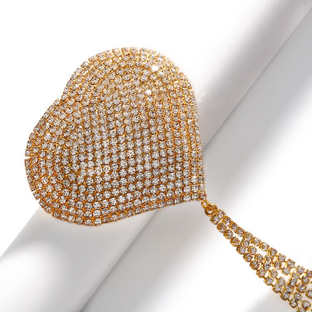 LB2022--Hot love tassel breast patch sexy sexy bikini rhinestone breast patch