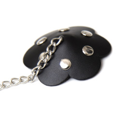 202400060--Petal leather nipple straps with chain straps