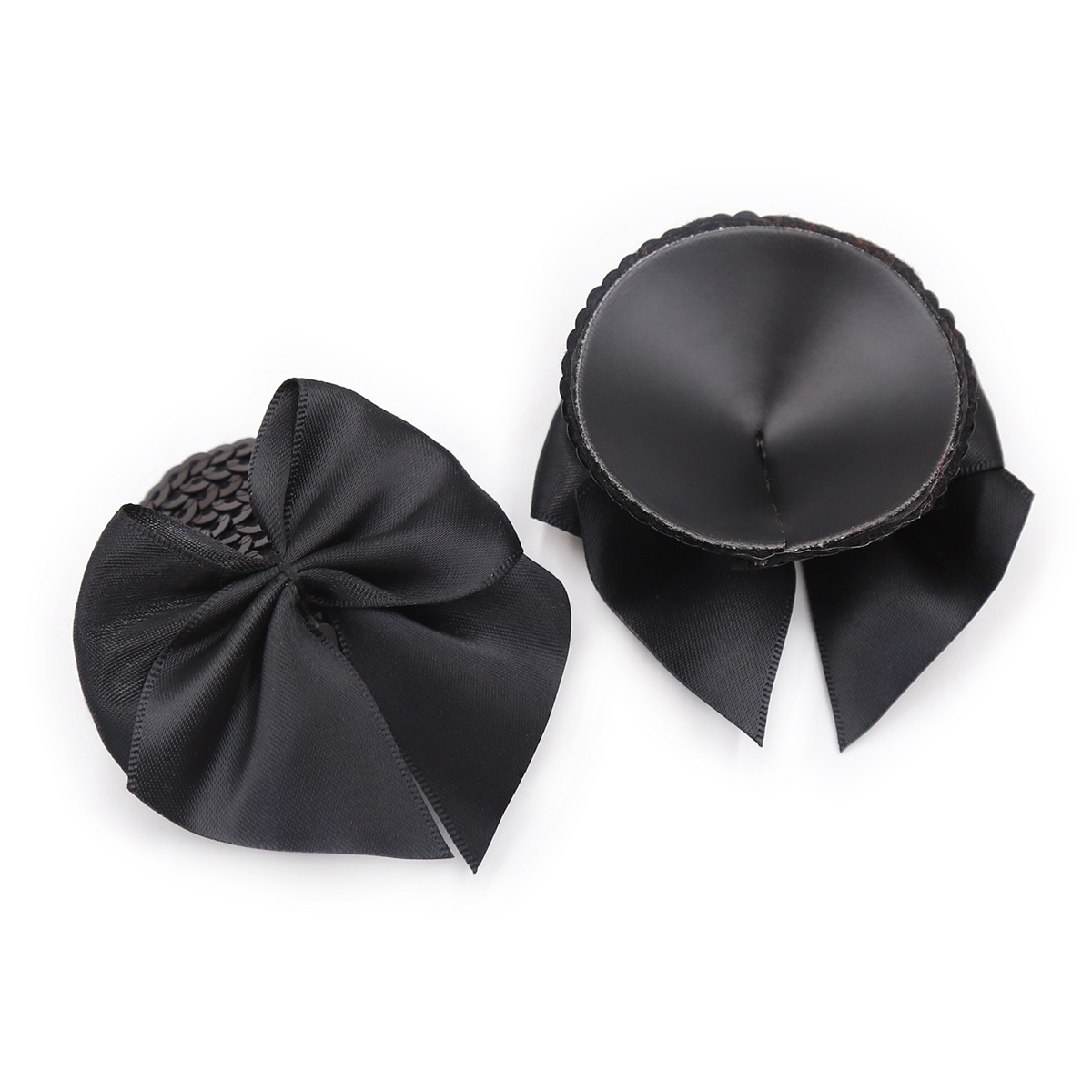 202000063--Flirting jewelry bra red bow nipple black round silicon anti-exposure sexy breast patch