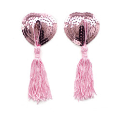 202002001--Interesting tassel heart-shaped nipple patch sequin prop breast patch breast ornament invisible nipple patch