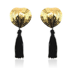 202002001--Interesting tassel heart-shaped nipple patch sequin prop breast patch breast ornament invisible nipple patch