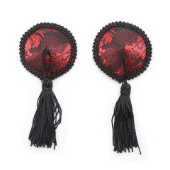 SS2052--Round sex toy silicone breast patch black tassel adult passionate female sm toy chest patch